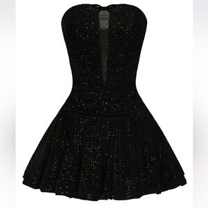Nana Jacqueline Audrey Sparkle Velvet Mini Dress